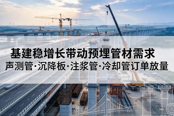 金昌基建稳增长带动预埋监测管材需求,声测管、沉降板、注浆管订单持续放量