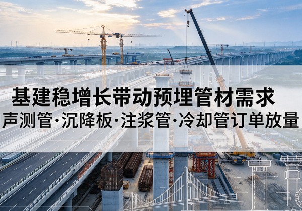 金昌基建稳增长带动预埋监测管材需求，声测管、沉降板、注浆管订单持续放量
